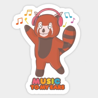Red Panda Music to my ears Sticker